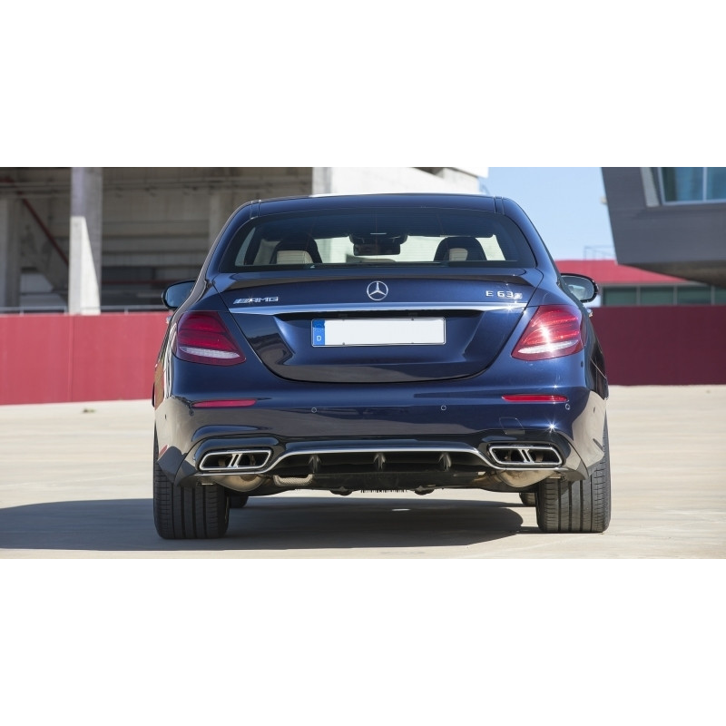 Difusor Trasero Mercedes Clase E W213 Look E63 AMG Cromado Salidas De