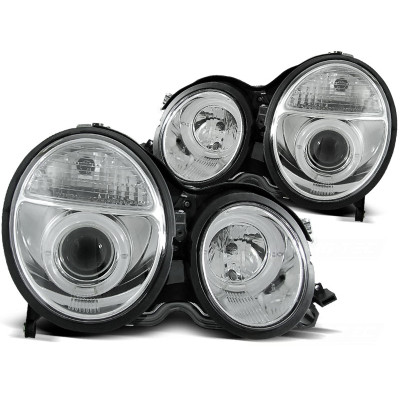 Faros delanteros Angel Eyes Cromados Mercedes Clase E W210 1999-2002