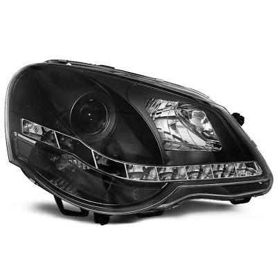 Faros delanteros Volkswagen Polo 9N3 2005-2009 Negros