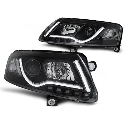 Faros Xenon Tubelight Audi A6 C6 2004-2008 Fondo Negro