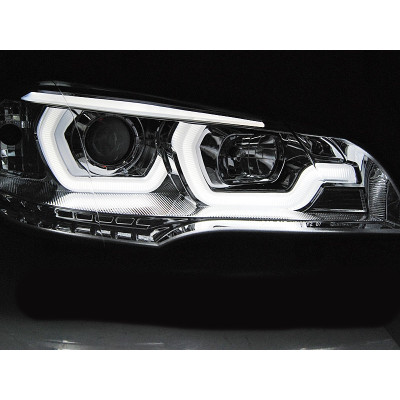 Faros LED DRL Tubelight Cromados para BMW X5 E70 2007-2013 con faros halogenos de origen